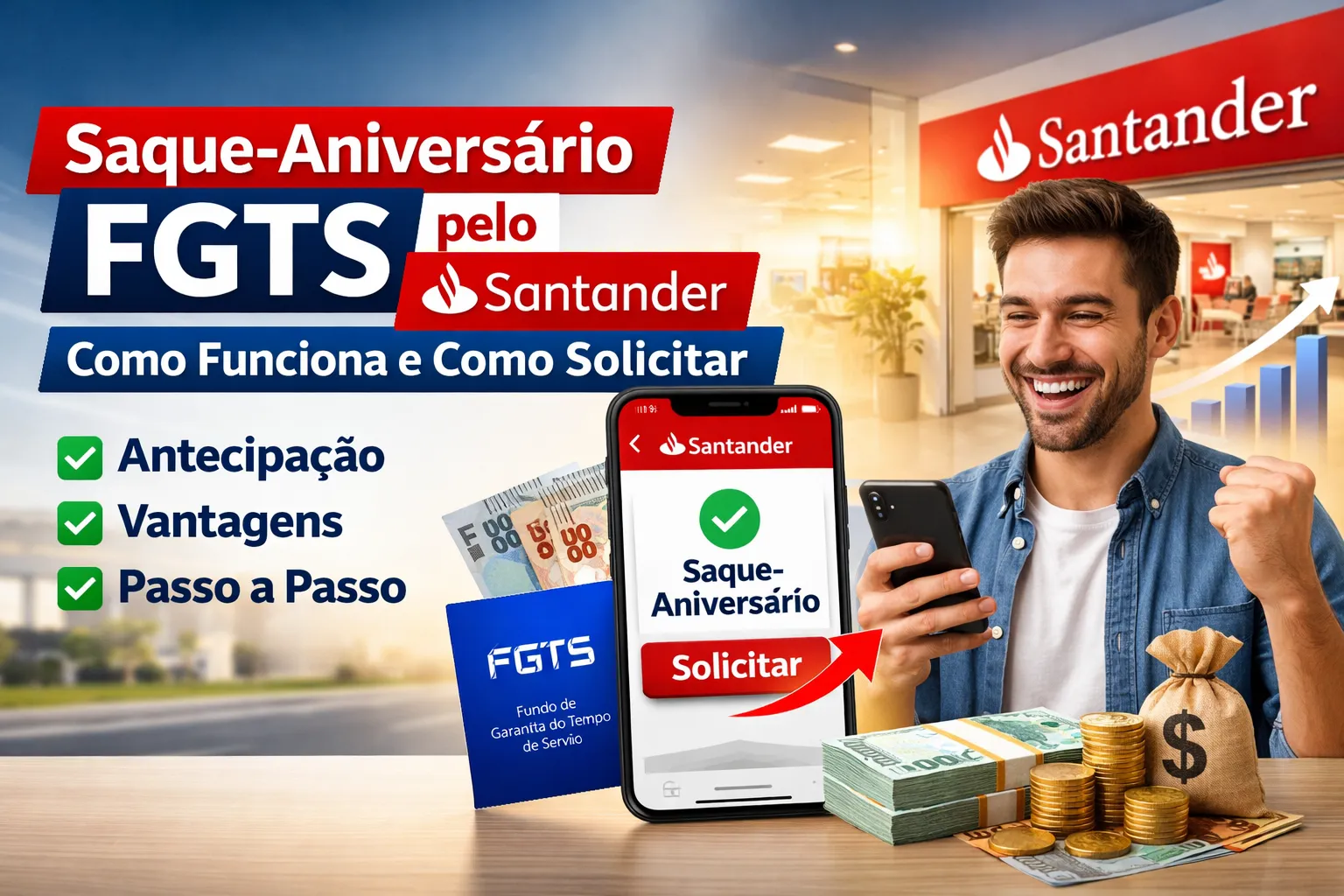 Antecipar Saque-Aniversário pelo Banco Santander: Como Funciona e Como Solicitar