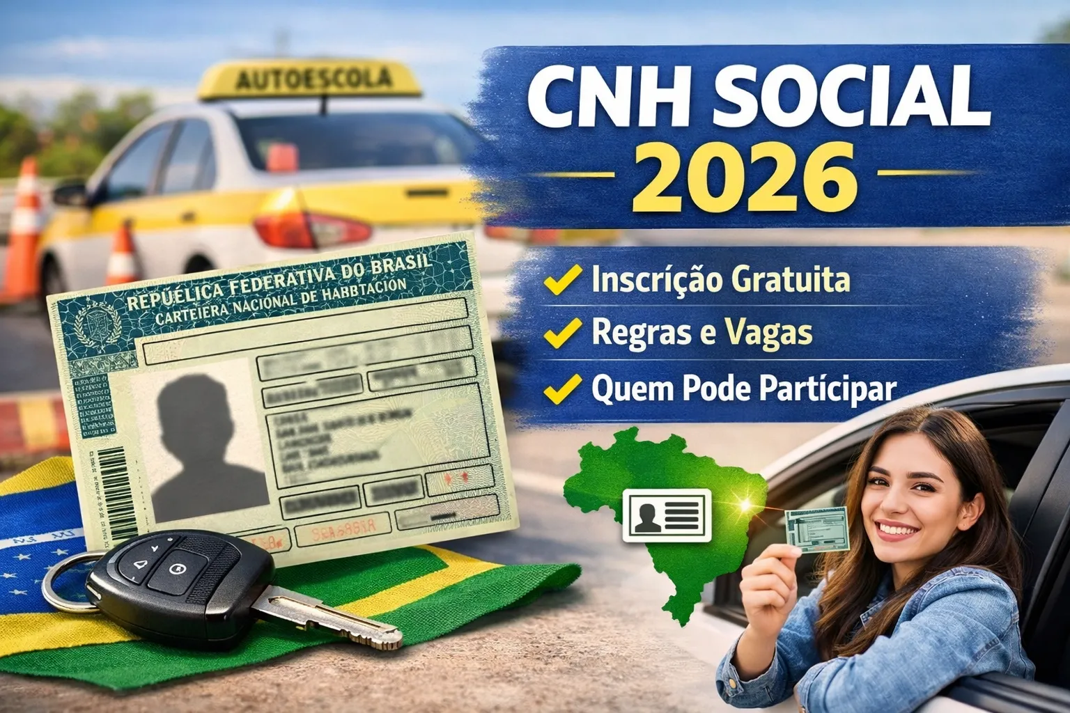 CNH Social 2026: veja quem pode participar, como se inscrever e quais estados oferecem habilitação gratuita